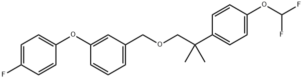 1-((2-(4-(Difluoromethoxy)phenyl)-2-methylpropoxy)methyl)-3-(4-fluorop henoxy)benzene 结构式