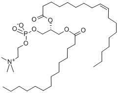 1-TETRADECANOYL-2-[CIS-9-OCTADECENOYL]-SN-GLYCERO-3-PHOSPHOCHOLINE Structure