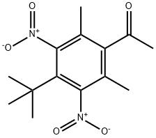 3',5'-ジニトロ-2',6'-ジメチル-4'-tert-ブチルアセトフェノン 化学構造式