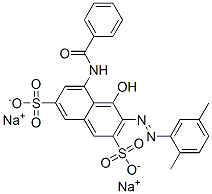 disodium 5-(benzoylamino)-3-[(2,5-dimethylphenyl)azo]-4-hydroxynaphthalene-2,7-disulphonate 结构式