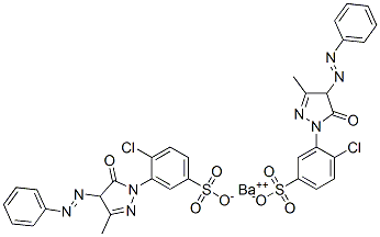 barium 4-chloro-3-[4,5-dihydro-3-methyl-5-oxo-4-(phenylazo)-1H-pyrazol-1-yl]benzenesulphonate 结构式