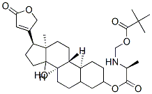 [[(1S)-1-[[(8R,9S,10S,13R,17S)-14-hydroxy-10,13-dimethyl-17-(5-oxo-2H- furan-3-yl)-1,2,3,4,5,6,7,8,9,11,12,15,16,17-tetradecahydrocyclopenta[ a]phenanthren-3-yl]oxycarbonyl]ethyl]amino]methyl 2,2-dimethylpropanoa te 结构式