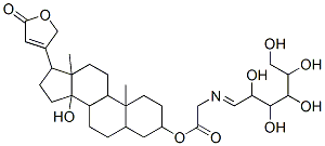 [14-hydroxy-10,13-dimethyl-17-(5-oxo-2H-furan-3-yl)-1,2,3,4,5,6,7,8,9, 11,12,15,16,17-tetradecahydrocyclopenta[a]phenanthren-3-yl] 2-(2,3,4,5 ,6-pentahydroxyhexylideneamino)acetate Struktur