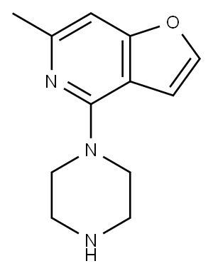 4-(1-piperazinyl)-5-aza-6-methylbenzofuran maleate 结构式