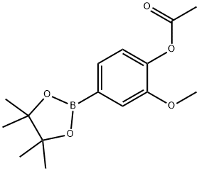 2-METHOXY-4-(4,4,5,5-TETRAMETHYL-1,3,2-DIOXABOROLAN-2-YL)PHENYL ACETATE Structure