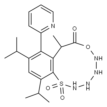 1-(2,4,6-triisopropylbenzenesulfonyl)-5-(pyridin-2-yl)tetrazolide 结构式