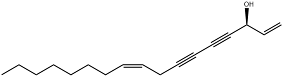 (Z)-1,9-ヘプタデカジエン-4,6-ジイン-3-オール 化学構造式