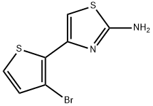 4-(3-ブロモ-2-チエニル)-1,3-チアゾール-2-アミン 化学構造式