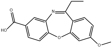 11-エチル-3-メトキシジベンゾ[b,f][1,4]オキサゼピン-8-カルボン酸 化学構造式