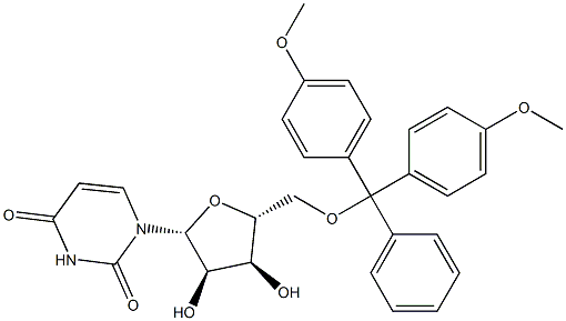5'-O-(4,4'-二甲氧基三苯甲基)尿苷 结构式