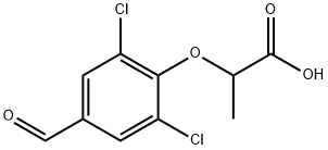 2-(2,6-ジクロロ-4-ホルミルフェノキシ)プロパン酸 化学構造式