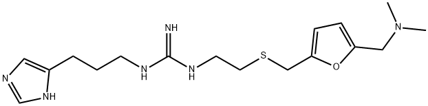 1-[2-[5-(2-Methylpropyl)-2-furanylmethylthio]ethyl]-3-[3-(1H-imidazol-5-yl)propyl]guanidine Struktur