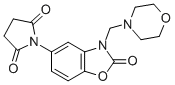 1-(2,3-Dihydro-3-(4-morpholinylmethyl)-2-oxo-5-benzoxazolyl)-2,5-pyrro lidinedione Struktur