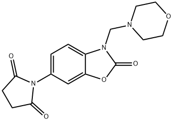 1-(2,3-Dihydro-3-(4-morpholinylmethyl)-2-oxo-6-benzoxazolyl)-2,5-pyrro lidinedione Struktur