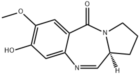 7-メトキシ-8-ヒドロキシ-1,2,3,11aβ-テトラヒドロ-5H-ピロロ[2,1-c][1,4]ベンゾジアゼピン-5-オン 化学構造式