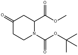 4-Oxo-1,2-piperidinedicarboxylic acid 1-(tert-butyl) 2-methyl ester Structure