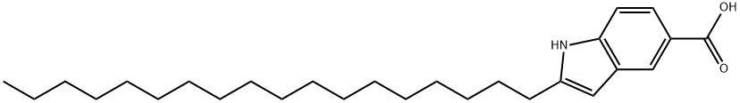 2-n-octadecylindole-5-carboxylic acid, 81364-78-5, 结构式