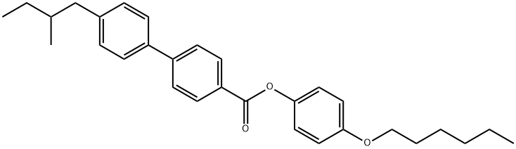 4′-(2-メチルブチル)ビフェニル-4-カルボン酸4-(ヘキシルオキシ)フェニル 化学構造式