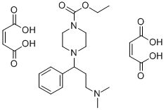 1-(3-Dimethylamino-1-phenylpropyl)-4-(ethoxycarbonyl)piperazine bis(hy drogen maleate) 结构式