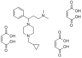 1-(3-Dimethylamino-1-phenylpropyl)-4-(cyclopropylmethyl)piperazine tri s(hydrogen maleate) Structure