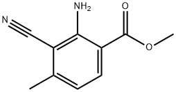 Benzoic acid, 2-amino-3-cyano-4-methyl-, methyl ester (9CI) Struktur