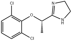 (+)-2-[(S)-1-(2,6-ジクロロフェノキシ)エチル]-2-イミダゾリン 化学構造式