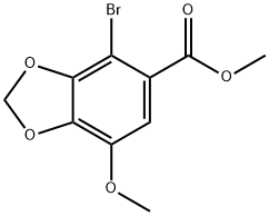 4-溴-7-甲氧基-1,3-苯并二氧杂环戊烯-5-羧酸甲酯, 81474-46-6, 结构式
