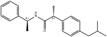 (S,R)-N-(1-Phenylethyl) Ibuprofen AMide, 81576-47-8, 结构式