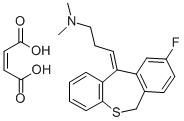(E)-9-Fluoro-11-(3-dimethylaminopropylidene)-6,11-dihydrodibenzo(b,e)t hiepin hydrogen maleate Struktur