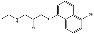 1-(5-ヒドロキシ-1-ナフトキシ)-3-(イソプロピルアミノ)-2-プロパノール 化学構造式