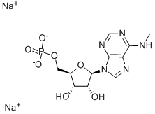 N6-メチルアデノシン5′-モノホスファート ナトリウム塩 化学構造式