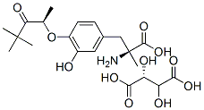 3-ヒドロキシ-α-メチル-L-チロシン1-(2,2-ジメチル-1-オキソプロポキシ)エチル・(2R,3R)-2,3-ジヒドロキシブタン二酸 化学構造式