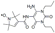 1H-Pyrrol-1-yloxy,  3-[[(6-amino-1,2,3,4-tetrahydro-2,4-dioxo-1,3-dipropyl-5-pyrimidinyl)amino]carbonyl]-2,5-dihydro-2,2,5,5-tetramethyl-  (9CI) Structure