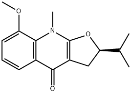 [2R,(-)]-3,9-Dihydro-8-methoxy-9-methyl-2-isopropylfuro[2,3-b]quinoline-4(2H)-one 结构式
