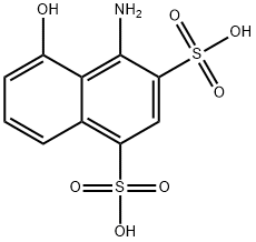 4-amino-5-hydroxynaphthalene-1,3-disulphonic acid Struktur