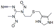 2-Cyano-1,3-dinitroso-3-methyl-1-[2-[[(5-methyl-4-imidazolin-4-yl)methyl]thio]ethyl]guanidine Struktur