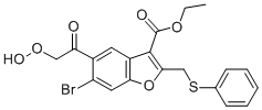 3-Benzofurancarboxylic acid, 6-bromo-5-(carboxymethoxy)-2-((phenylthio )methyl)-, 3-ethyl ester Struktur