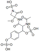 3-[[2-(Acetylamino)-1-oxo-3-sulfooxy-3-[4-(sulfooxy)phenyl]propyl]amino]-3-methoxy-2-oxo-1-azetidinesulfonic acid Struktur
