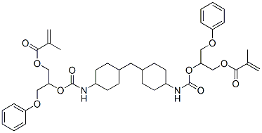 methylenebis[4,1-cyclohexanediyliminocarbonyloxy[2-(phenoxymethyl)-2,1-ethanediyl]] bismethacrylate Structure