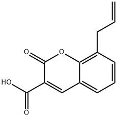 8-アリル-2-オキソ-2H-1-ベンゾピラン-3-カルボン酸 化学構造式
