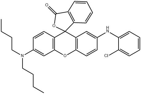 2'-(2-クロロアニリノ)-6'-(ジブチルアミノ)フルオラン 化学構造式
