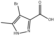 4-ブロモ-5-メチル-1H-ピラゾール-3-カルボン酸 化学構造式