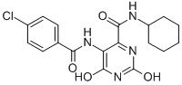 5-((4-Chlorobenzoyl)amino)-N-cyclohexyl-2,6-dioxo-1,2,3,6-tetrahydro-4 -pyrimidinecarboxamide Struktur