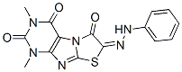 Thiazolo[2,3-f]purine-2,4,6,7(1H,3H)-tetrone,  1,3-dimethyl-,  7-(phenylhydrazone)  (9CI) Struktur