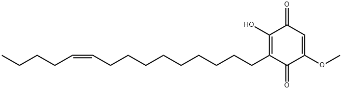 2,5-Cyclohexadiene-1,4-dione, 2-hydroxy-5-methoxy-3-(10-pentadecenyl)- , (Z)- Structure