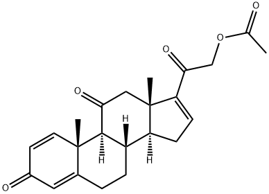21-Hydroxy-pregna-1,4,16-triene-3,11,20-trione 21-Acetate Struktur