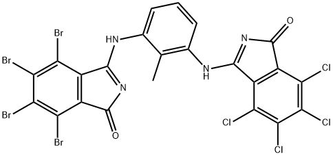 4,5,6,7-tetrabromo-3-[[2-methyl-3-[(4,5,6,7-tetrachloro-1-oxo-1H-isoindol-3-yl)amino]phenyl]amino]-1H-isoindol-1-one Struktur