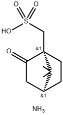 (1R,4S)-7,7-ジメチル-2-オキソビシクロ[2.2.1]ヘプタン-1α-メタンスルホン酸アンモニウム 化学構造式