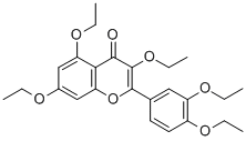 2-(3,4-ジエトキシフェニル)-3,5,7-トリエトキシ-4H-1-ベンゾピラン-4-オン 化学構造式