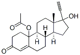 10-acetoxy-17-hydroxy-17-ethinylestr-4-en-3-one Structure